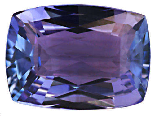 Certified 2.13ct Natural Rectangular Moderate Blue Violet VVS Tanzanite